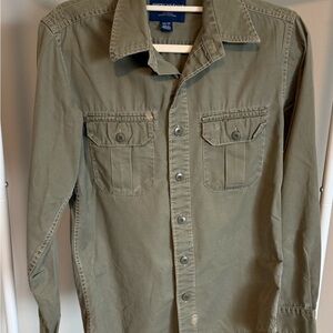 American Eagle Outfitters Khaki Button-Up Jacket
